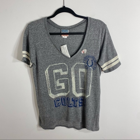 Indianapolis Colts T-shirt NWT Medium Gray Women’s V-neck - Picture 4 of 8